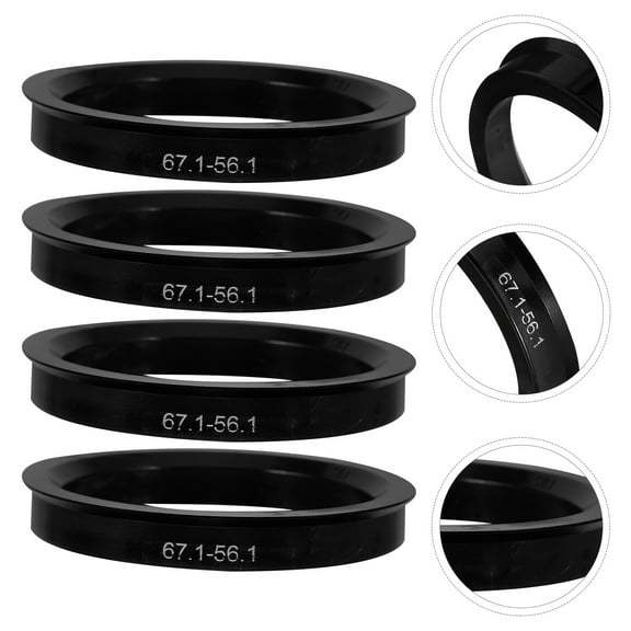 FUEENIRVA 4Pcs Rings for Car Wheels Durable Hub Spacer Rings for Vibration Reduction