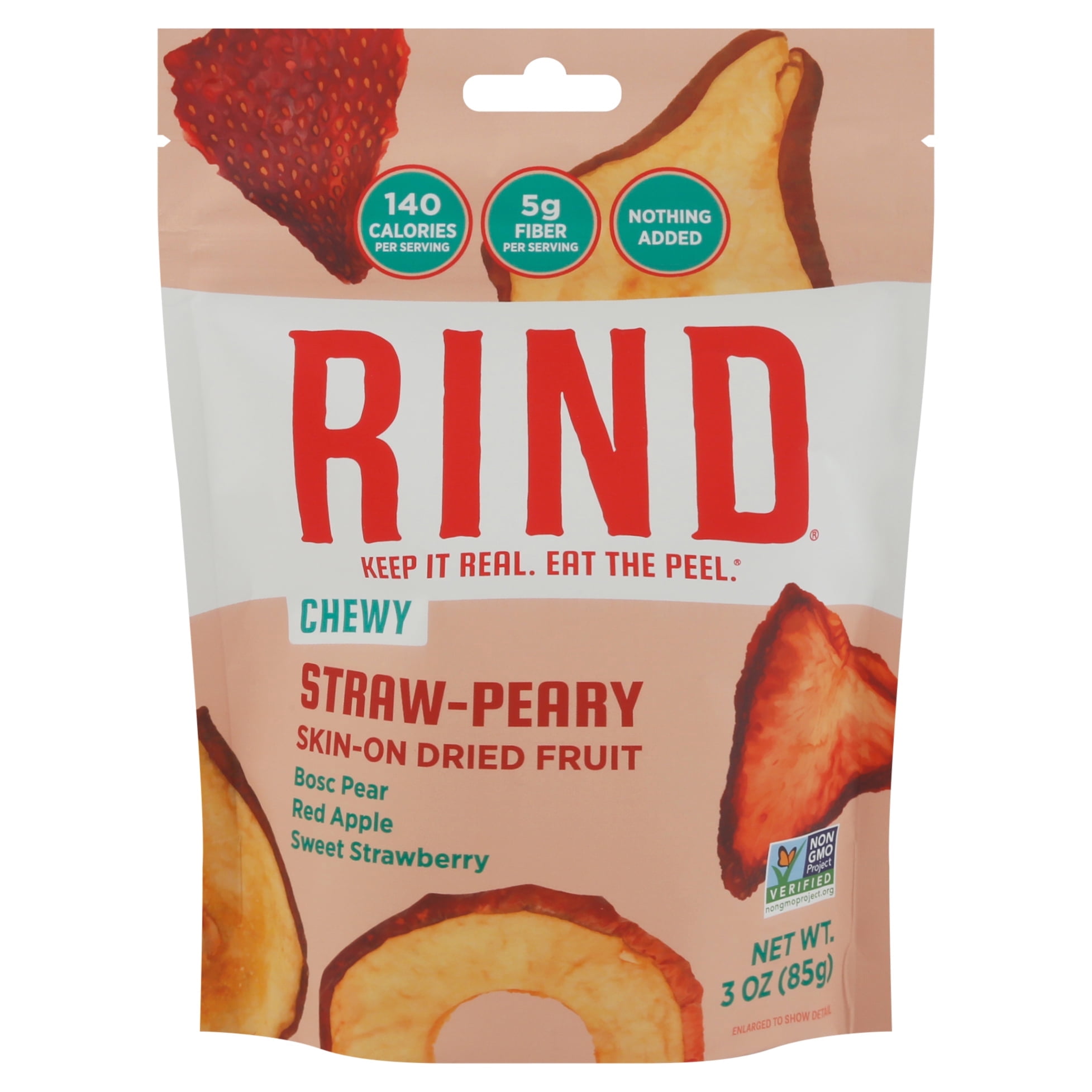 Rind Dried Strawberry Pear Fruit 3 oz (Pack Of 12)