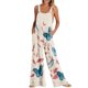 thumbnail image 1 of Gibobby Pantalones cortos Monos de mujer Verano Casual Suelto Sin mangas Patchwork Doble bolsillos Mono Estampado floral Boho Pierna ancha Babero en general(Caqui， S), 1 of 4