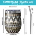 thumbnail image 5 of 12oz Stemless Wine Tumblers Blue Geometric Zigzag Checker Pattern Vacuum Insulated Stainless Steel Travel Tumbler Cups Mug with Lid and Straw for Champaign,Cocktail,Beer with Cleaning Brush, 5 of 5