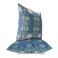 thumbnail image 3 of Elegant Twirls Throw Pillow with Removable Cover in Blue 16x16, 3 of 3