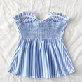 thumbnail image 6 of Lixiuxyad Spaghetti Straps Tank Tops Summer Striped Camisole Sleeveless Slim Fit Cropped Tank Top Casual Fashion Basic Wear,Blue L, 6 of 6