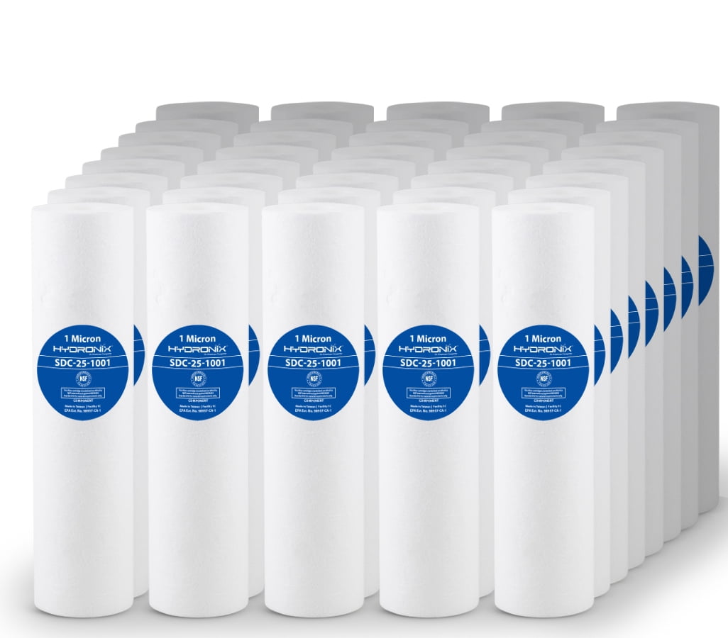 x 2.5 in. 50 PACK 5 Micron Sediment Water Filters For Reverse Osmosis 10 in 