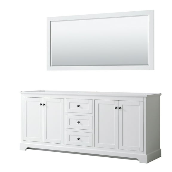 Wyndham Collection WCV232380DWBCXSXXM70 Avery 80" Double Free Standing Vanity Cabinet -
