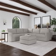 thumbnail image 3 of Bowery Hill Beige 5 Seat Modular Sectional Sofa & Ottoman w/ Performance Fabric, 3 of 7
