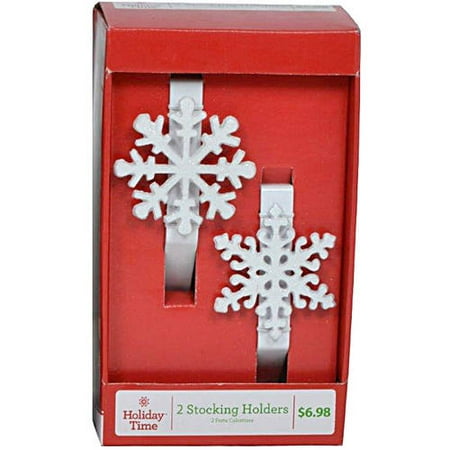 holiday time christmas snowflake stocking holder set of 2 holiday time christmas snowflake stocking holder set of 2