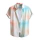 thumbnail image 2 of Blusa y camisa de manga corta con cuello vuelto para hombre, estilo casual, con botones, estampado playero, de manga corta, de poliéster, 2 of 5