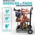 thumbnail image 2 of HOMESTEAD 3-Tier Saddle Rack Cart, Rolling Horse Saddle Stand with Storage Basket, 2 of 9