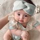 thumbnail image 2 of Gibobby Pañalero de algodón de manga corta de algodón con cuello de encaje para niños recién nacidos, niñas y niños, ropa(Azul claro, 18-24 Meses), 2 of 4