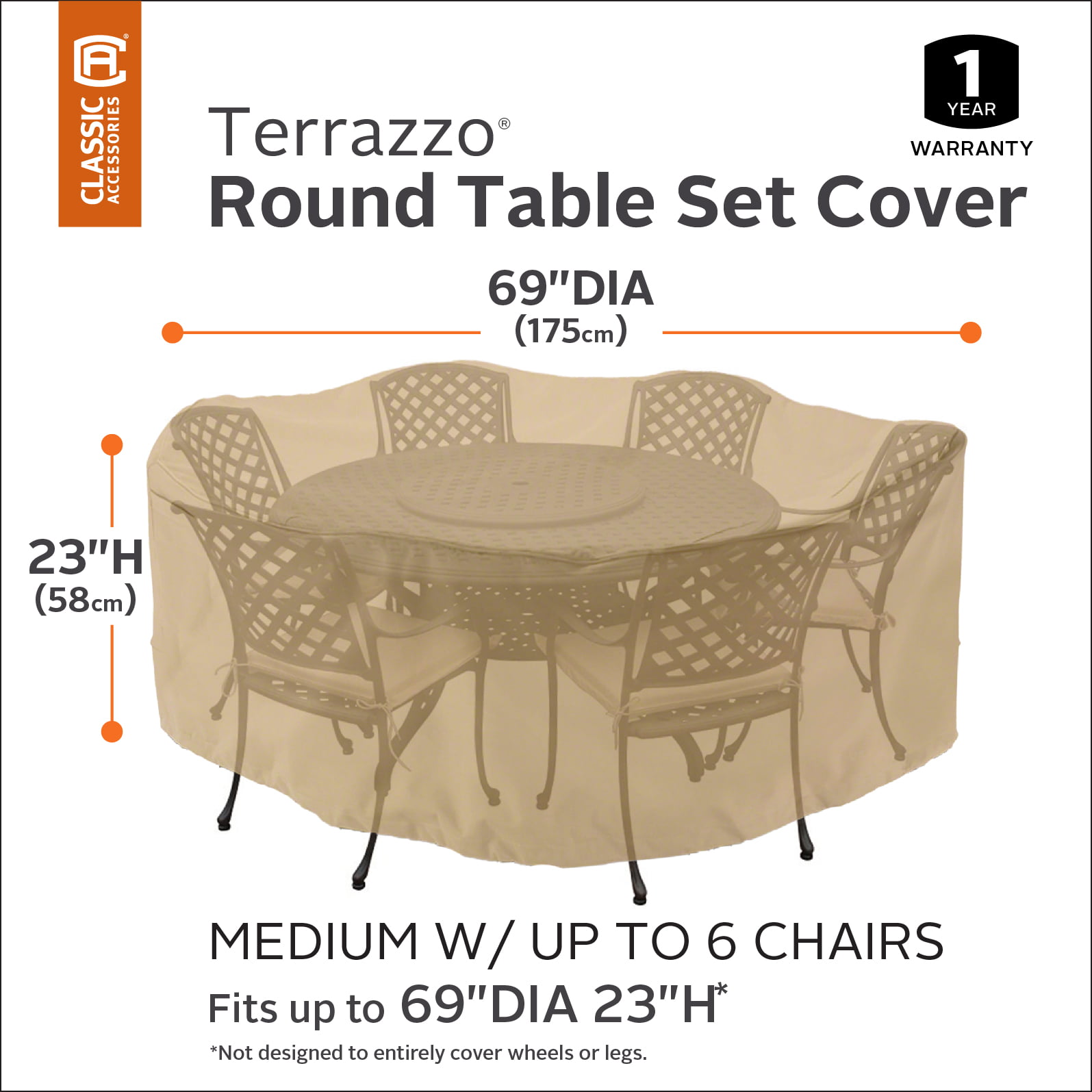 TrueShade Plus  Rectangular Table and Chair Set Cover-Medium