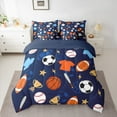 thumbnail image 2 of jejeloiu Baseball Game Lovers 7-Piece Twin Bedding Sets,Rugby Basketball Sport Bedding Comforter Set,Ball Gamer Sheet Sets For Boys Kids,Microfiber Bedroom Decor Reversible, 2 of 8