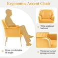 thumbnail image 4 of Velvet Accent Chair,Modern Upholstered Armchair Chairs,Single Sofa Armchair with Metal Legs for Living Room,Bedroom,Office,Yellow, 4 of 8