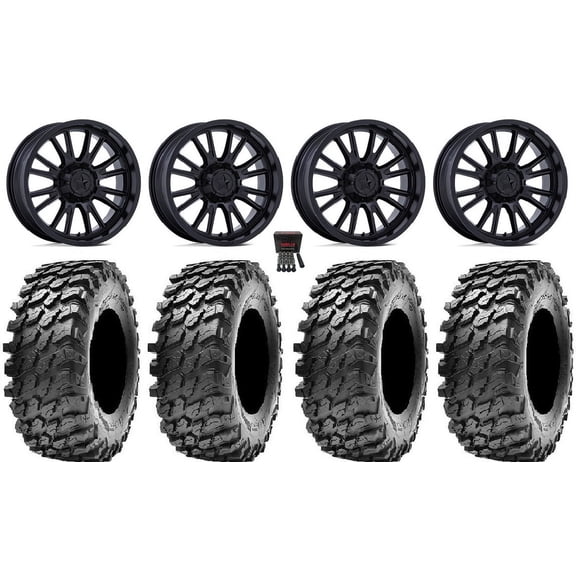 MSA ThunderLips 15" Wheels Black 30" Rampage Tires Polaris RZR XP 1000 / PRO XP / Ranger XP 900/1000