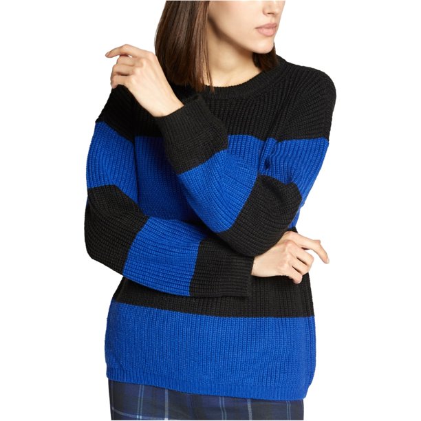 Sanctuary Clothing suéter a rayas para mujer, azul, grande