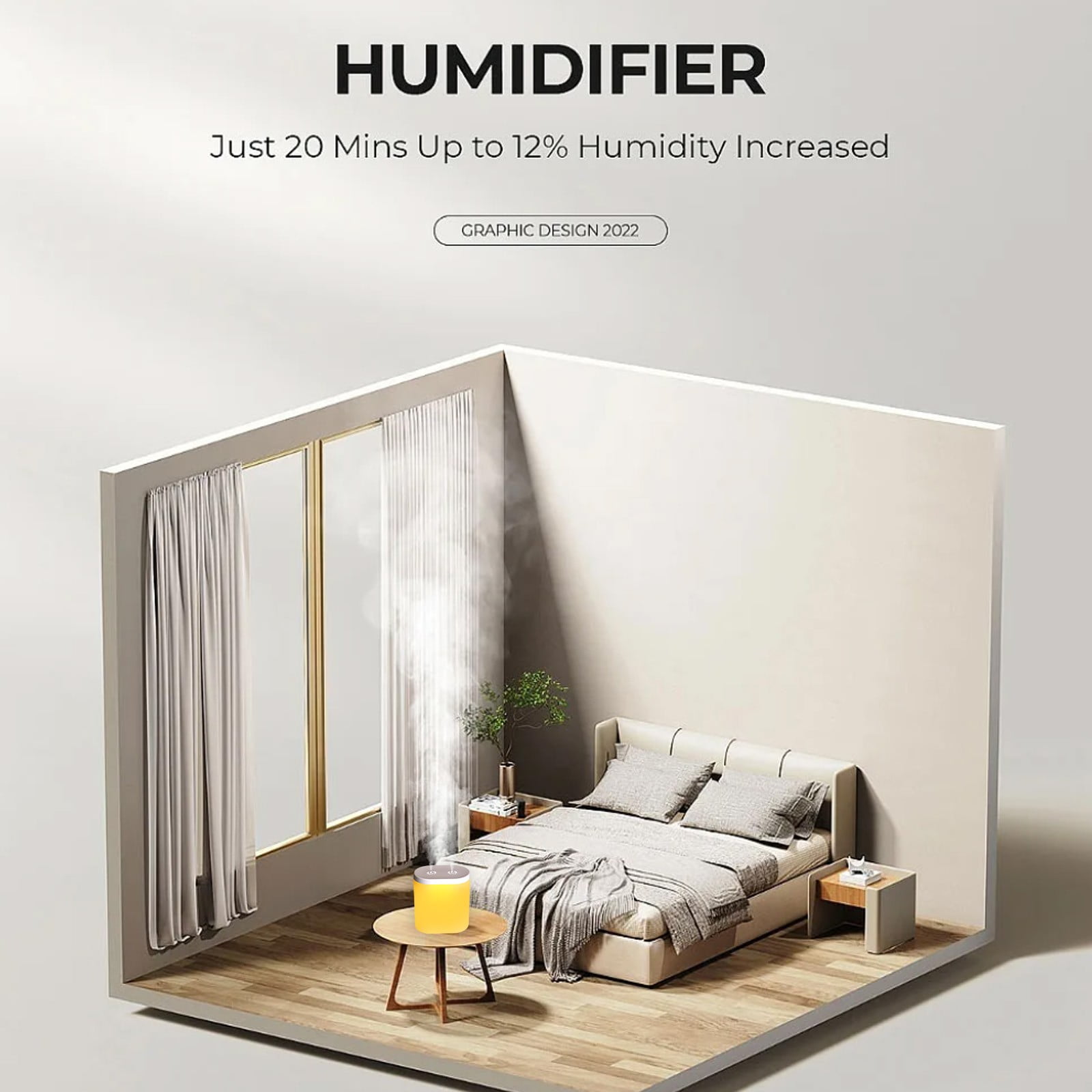 Humidifiers for Bedroom Baby,500Ml Mini Quiet Cool Mist Humidifier (White),Three Modes Adjustable,for Baby Nursery and Plant