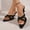 Black, variant on Women Heeled Sandals Point Open Toe Slides Low Kitten Heels Silp On Slippers Casual Stiletto Wedding Dress Slide Shoes Pink Women Sandal