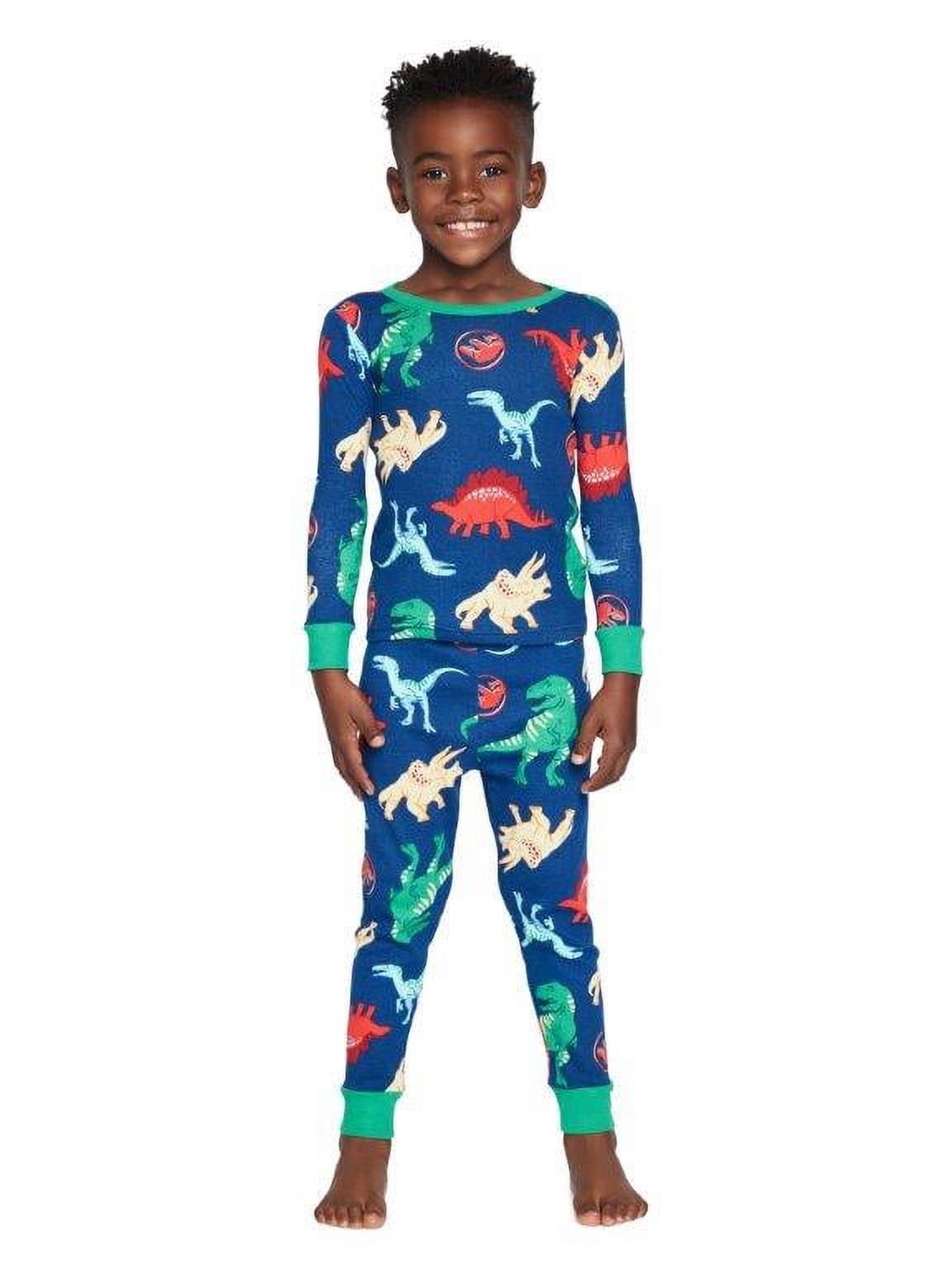 Jurassic World Toddler Boys Long Sleeve Top and Pants, 2-Piece Pajama Set, Sizes 12M-5T