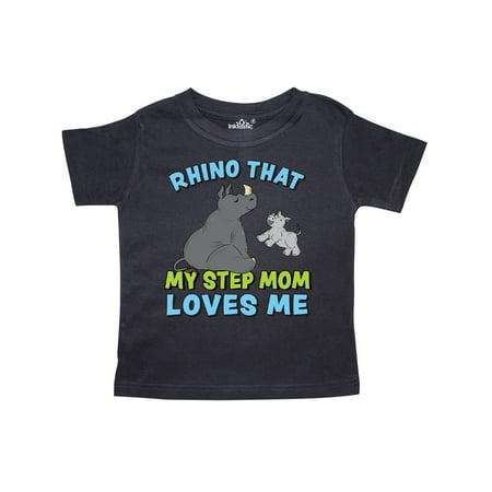 

Inktastic Rhino That My Stepmom Loves Me with Cute Rhinos Gift Toddler Boy or Toddler Girl T-Shirt