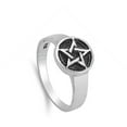 thumbnail image 4 of Oxidized Pentagram Star Ring .925 Sterling Silver Band Jewelry Female Male Unisex Size 10, 4 of 4