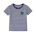 thumbnail image 7 of HILEELANG 2-7T Toddler/Little Boys Light Blue/Navy/Stripe Dinosaur ROAR 100% Cotton T-Shirt 3-Pack, Size 6, 7 of 7
