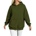 thumbnail image 4 of Cmfcve Women Oversized Hoodies Fall Drop Shoulder Daily Sweatshirts Casual Lounge Winter Pullover Tops with Kangaroo Pocket, 4 of 7