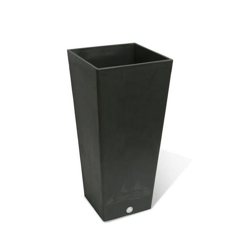 Algreen Valencia Planter, Square Taper Planter with Elevated Plant Shelf, 13-In. by 28-In. Height, Chocolate Marble Algreen Valencia Planter, Square Taper Planter with Elevated Plant Shelf, 13-In. by 28-In. Height, Chocolate Marble