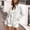 White, variant on Womens Velvet Jackets Trendy Casual Stand Neck Elastic Cuff Long Sleeve Full Zip Outerwear Comfort Loose Fit Sweatwear for Hiking Running Walking