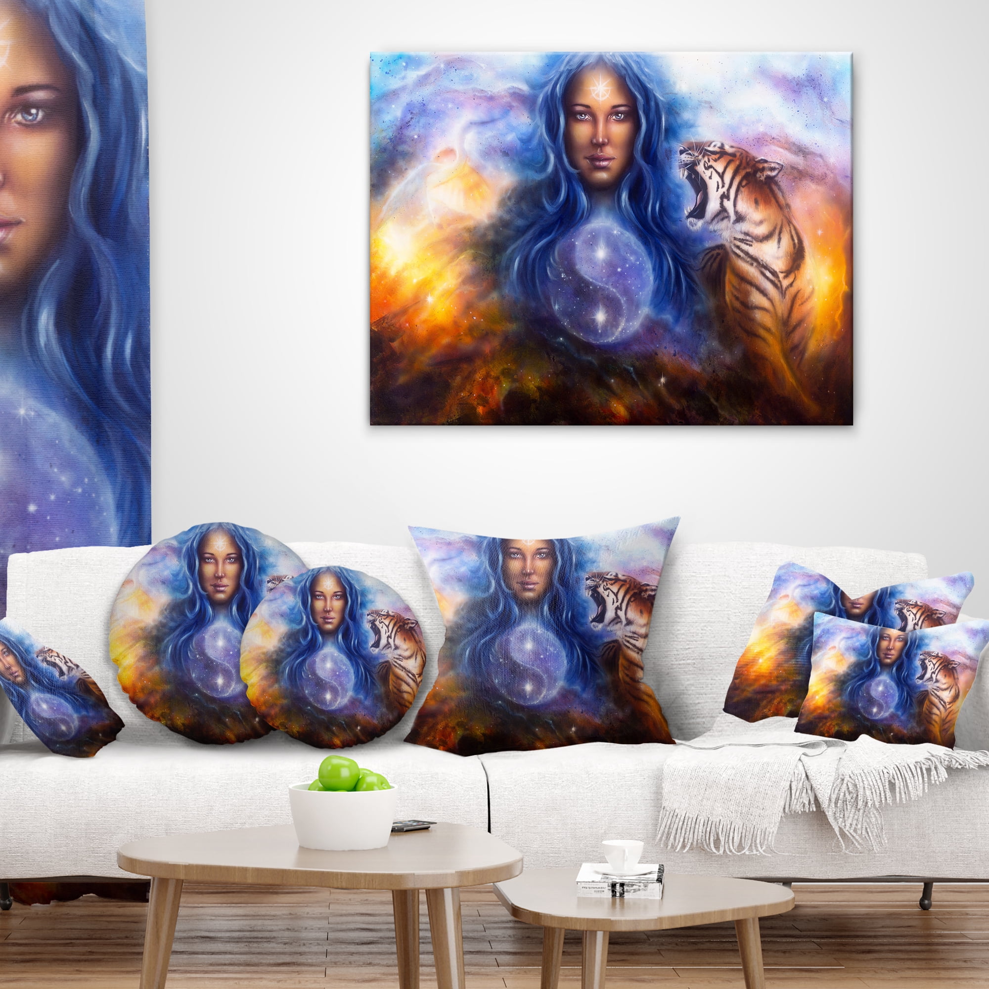 Designart Female Goddess Lada - Portrait Throw Pillow - 16x16