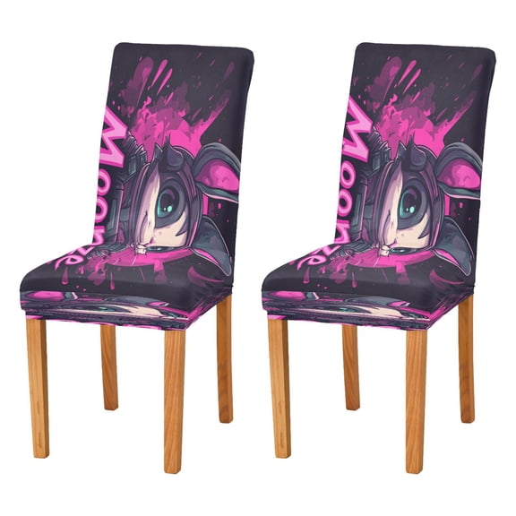 BZSMCE Chairs Slipcovers Dining Chair Covers Cartoon Rabbit Creative Pattern