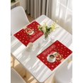 thumbnail image 5 of Merry Christmas Placemats Set of 6, Red Winter Xmas Cartoon Deer Snowflake Placemats for Dining Table, Place Mats for Kitchen Tabletop, Waterproof Wipeable Dining Table Mats Set, 5 of 9
