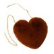 thumbnail image 1 of Bolso de mano ligero con forma de corazón y cadena, elegante, para mujer, para fiesta Marrón, 1 of 9