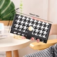 thumbnail image 2 of FeiraDeVaidade Houndstooth Coin Purses Buckle Canvas Coin Clutch Bag Lady Wallet Card Holder Case Short Purse Purse Card Wallet, 2 of 6