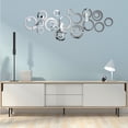 thumbnail image 2 of Cateissary 48 piezas espejo pared pegatina DIY diseño creativo efecto reflectante autoadhesivo alta viscosidad plata sala de estar dormitorio Decoración del hogar Cateissary HA011910-00, 2 of 6