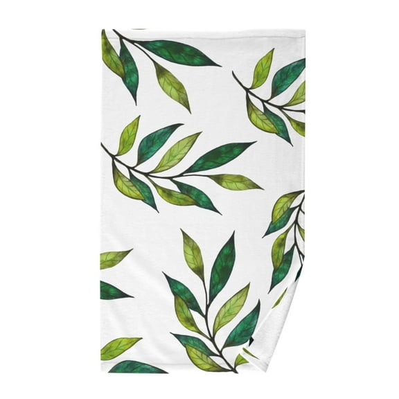 Leaves Green Leaf Cotton Face Towels Soft Hand Towel Absorbent Bathroom Towel for Kitchen Hotel Decoration