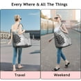 thumbnail image 5 of Black Floral and Petal Pattern Travel Tote Bags for Women Carry On,Large Weekender Bags for Women Travel,Multi Functional Duffle Bag for Work,Shopping,Sports, 5 of 5