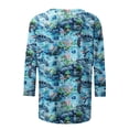 thumbnail image 4 of Womens Blouses Long Sleeve Clearance Women's Fashion Printed T-Shirt 3/4 Sleeves Blouse Round Neck Casual Tops, 4 of 5