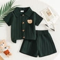 thumbnail image 2 of Nwiuh Toddler Baby Boys Clothes Summer Outfits Polo Shorts Set 2Pcs Boys Clothing Sets 12 Month-5T Dark Green for Size 12-18 Months, 2 of 6