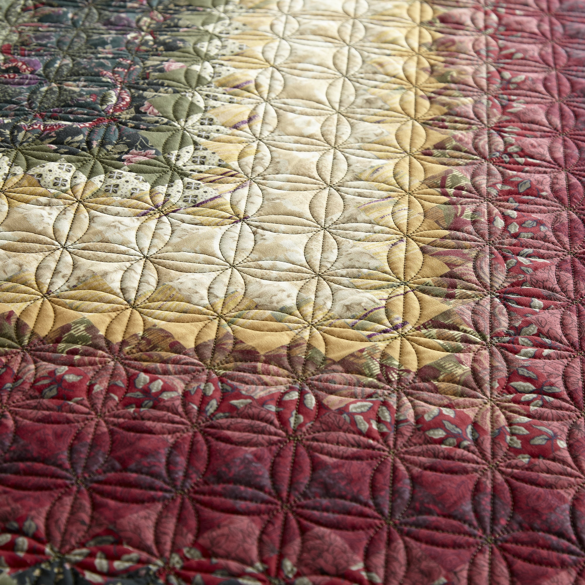 Donna Sharp Spice Postage Stamp UCC Patchwork Queen Quilt