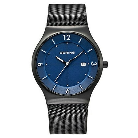 Time 14440-227 Men's Solar Collection Watch with Mesh Band and scratch resistant sapphire crystal. Designed in