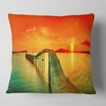 thumbnail image 2 of Designart Fabulous Sunset Panorama - Photography Seascape Throw Pillow - 18x18, 2 of 5