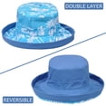 thumbnail image 3 of Sun Blocker Sun Hat for women, Canvas Reversible Bucket Hat, UV Sun Protection UPF 50+, Double Sided Outdoor Safari Travel Beach Golf Cap, Floral Blue, 3 of 7