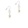 thumbnail image 2 of Delight Jewelry Goldtone Medium Clef with Heart Silvertone Leaf French Earrings, 2 of 5