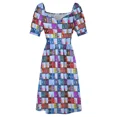 thumbnail image 6 of Mahjong Blue Tiles Sleeveless Dress prom dresses summer clothes chic and elegant evening dress, 6 of 7