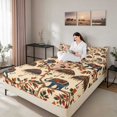 thumbnail image 2 of Erosebridal Elephant Fitted Sheet, Ornate Umbrellas Queen Bedding, 3pcs 1 Fitted Sheet and 2 Pillowcases, 2 of 6