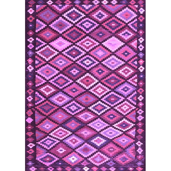 Ahgly Company Indoor Rectangle Oriental Purple Traditional Area Rugs, 8' x 12'