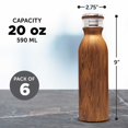 thumbnail image 5 of Stainless Steel Water Bottles by Echo 20 oz. Set of 6, Bulk Pack - Double Wall, Perfect for Coffee, Soda, Other Hot & Cold Beverages - Wood, 5 of 5