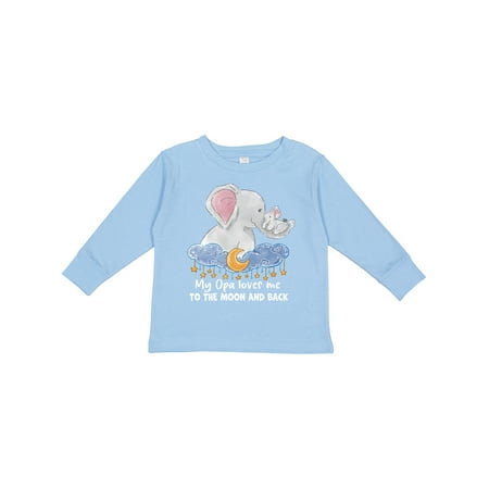 

Inktastic My Opa Loves me to the Moon and Back Elephant Family Boys or Girls Long Sleeve Toddler T-Shirt
