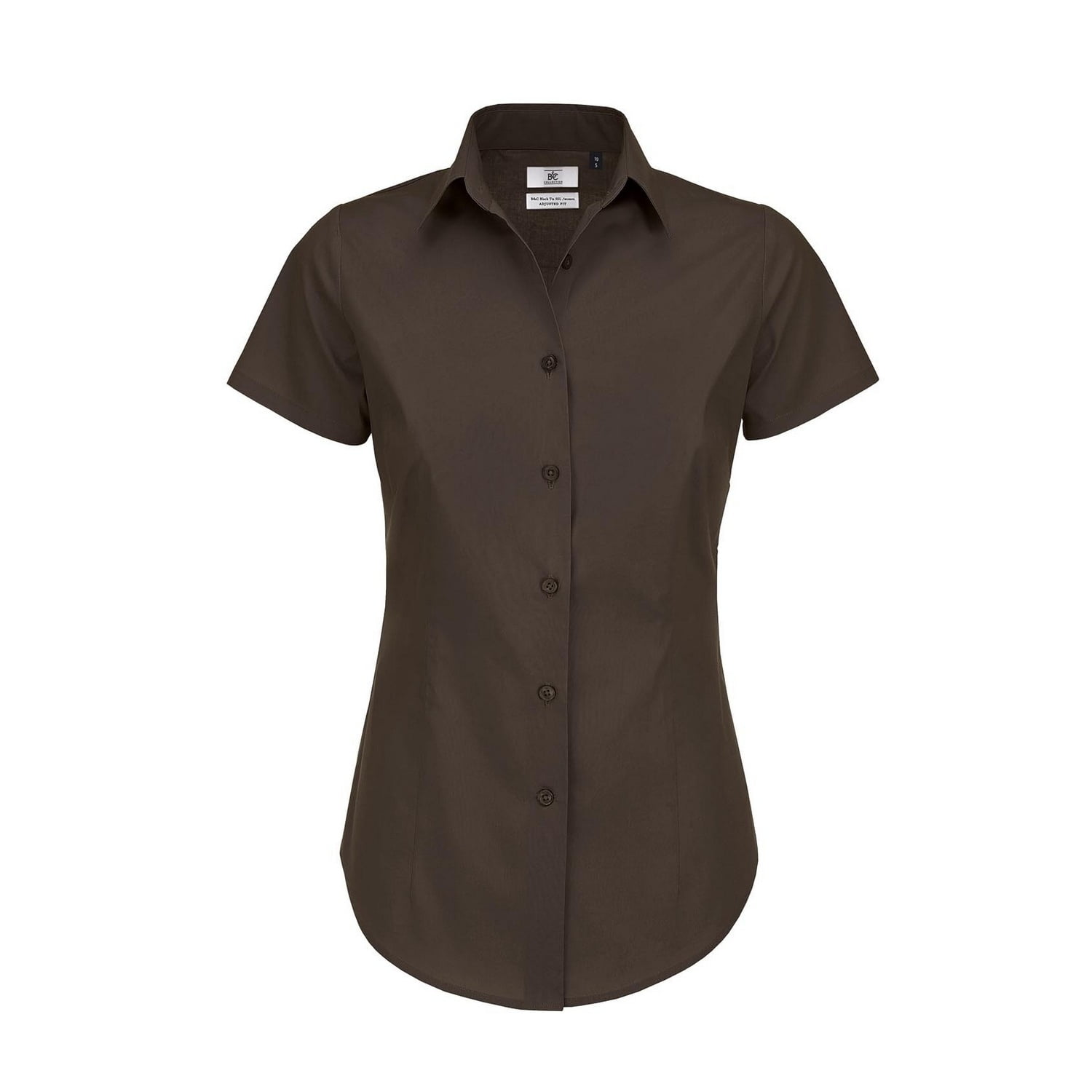 B&C Womens Black Tie Formal Short Sleeve Work Shirt | Walmart Canada