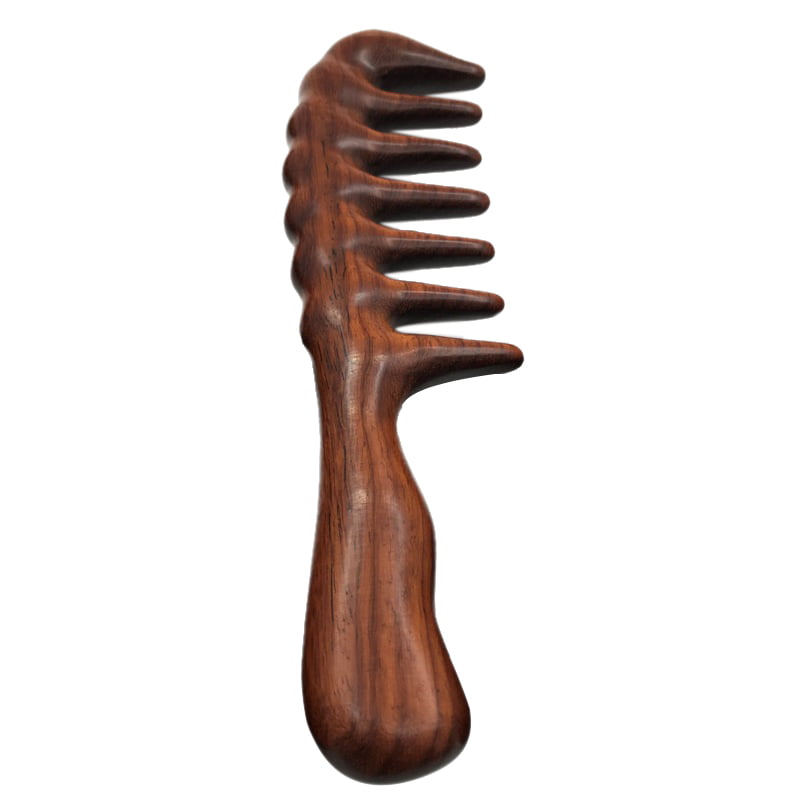 Hair Comb for Detangling - Wide Tooth Wood Comb for Curly Hair 