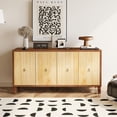 thumbnail image 2 of Llinc Store 4 Door Buffet Storage Cabinet, Carved Scatter Pattern Dining Sideboard, Combo Cabinet with Adjustable Shelves, Multifunctional Accent Cabinet Living Room Console Cabinet, Brown, 2 of 9
